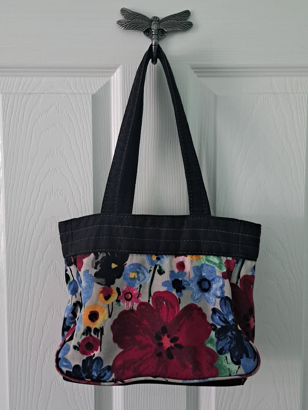 thirty-one Floral Canvas Tote with Black Trim